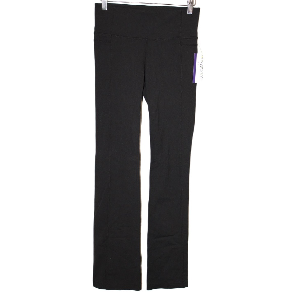 Womens Athleta Straight Up Pants Leggings Black Nylon Flared Pants 919179 Size S
